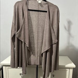 Basic H&M Taupe Open Front Sweater